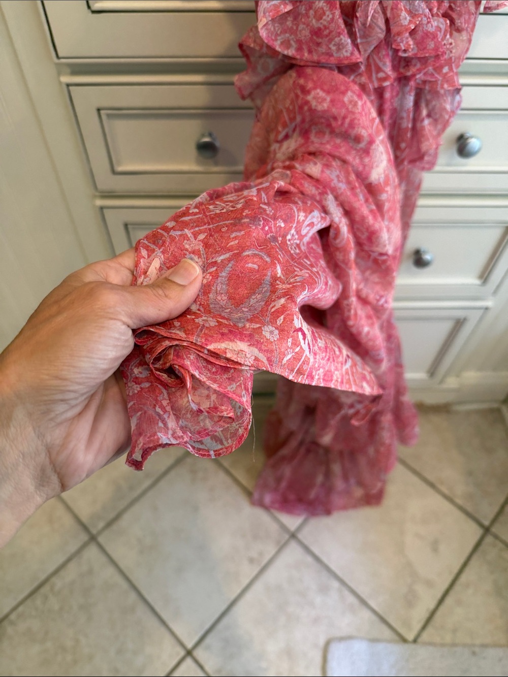 Misa Los Angeles Pink Floral Ruffled Maxi Dress - Picture 10 of 14